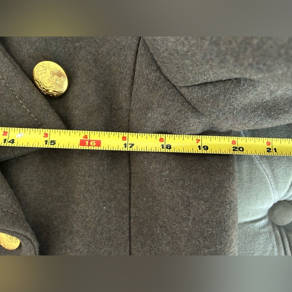 Banana Republic Cian Melton Great Coat M Olive Green NWT Gold Buttons Wool Blend - Picture 10 of 15